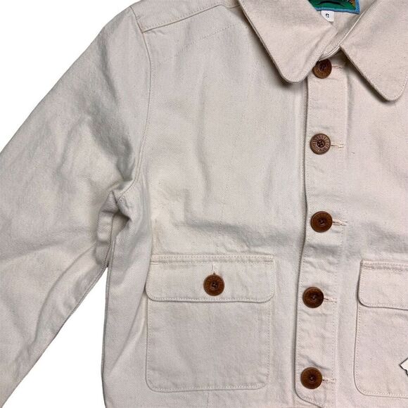 NWT Daily Blue Women’s Ira Denim Bomber Jacket Button Closure Size S Casual Fall - Picture 4 of 10